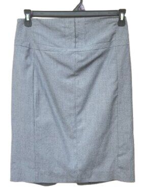 Express Gray High-Waist Skirt Solid Straight Hook/Eye Detail Slit